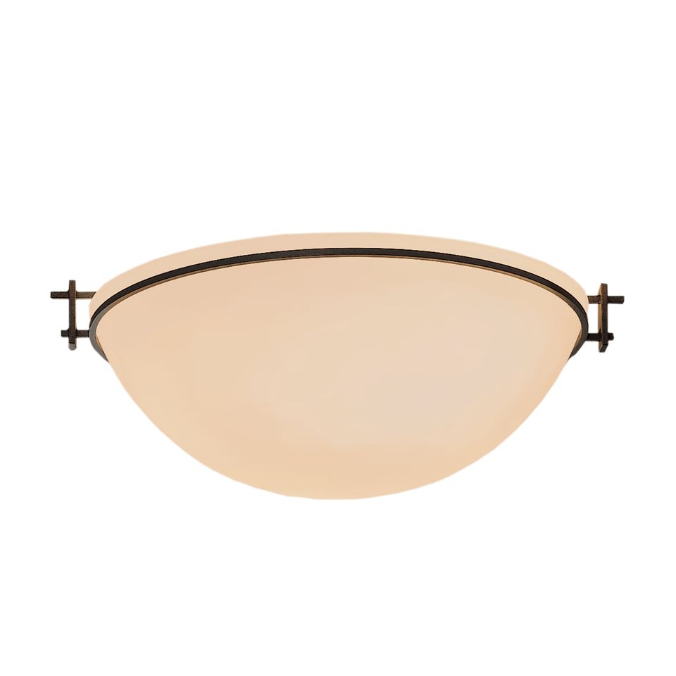 Hubbardton Forge Moonband Large Semi-Flush Light Fixture, Dimmable, Opal Glass, Custom Finishes