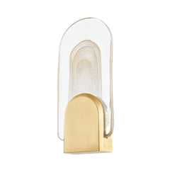 Morganite Sconce 9W LED Dimmable Wall Light with Vintage Brass Finish by Corbett Lighting