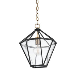 Moss Lantern by Troy Lighting, Adjustable 17.5"-87.75" Height, Patina Brass & Textured Black Finish