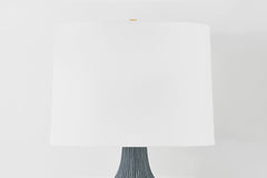 Nepperhan Table Lamp by Hudson Valley Lighting - 28" H Gourd Shape in Aged Brass and Ceramic Blue