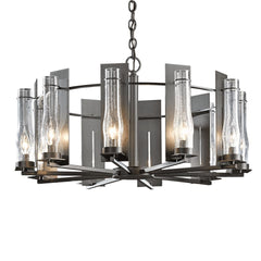 New Town 10-Light Circular Chandelier by Hubbardton Forge - Dimmable, Customizable Finish, UL Damp Rated