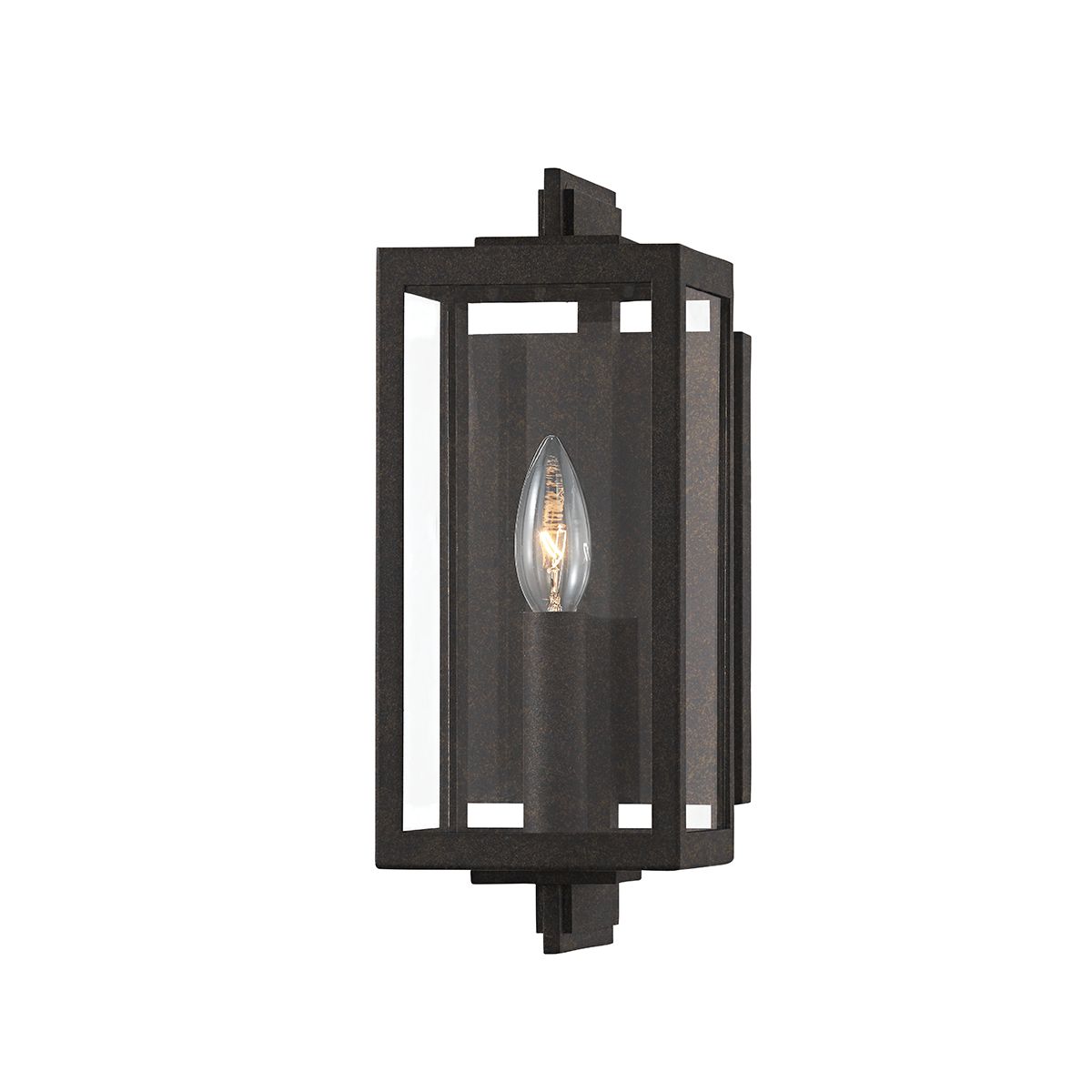 Nico Outdoor Wall Sconce 12.5"H in French Iron - Modern Caged Design, Dimmable, UL Wet Rating