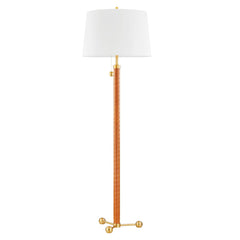 Noho Floor Lamp By Hudson Valley Lighting, 69.5” Tall, Aged Brass Finish, Dimmable, Modern Elegance