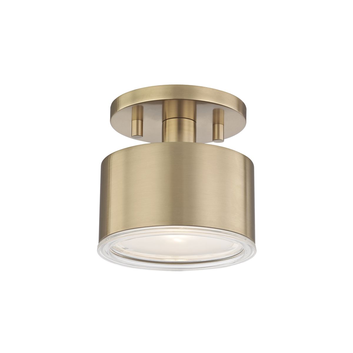 Mitzi Nora 5.25-Inch Semi-Flush Ceiling Light - Aged Brass Finish with Clear Glass Diffuser