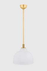 Oberon Pendant Light 7515-AGB by Hudson Valley Lighting - Aged Brass, Dimmable, Glass Shade