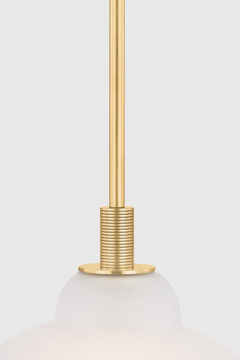 Oberon Pendant Light 7515-AGB by Hudson Valley Lighting - Aged Brass, Dimmable, Glass Shade