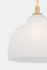 Oberon Large Pendant Light by Hudson Valley Lighting, Aged Brass Finish, 18" Wide, Dimmable Glass Shade