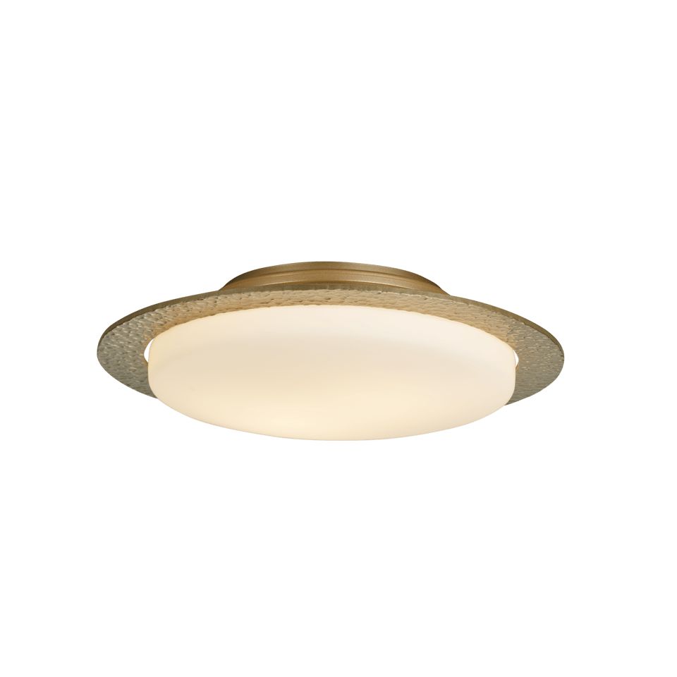 Hubbardton Forge Oceanus 2-Light Semi-Flush Mount Fixture with Opal Glass Shades and Dimmable Capability