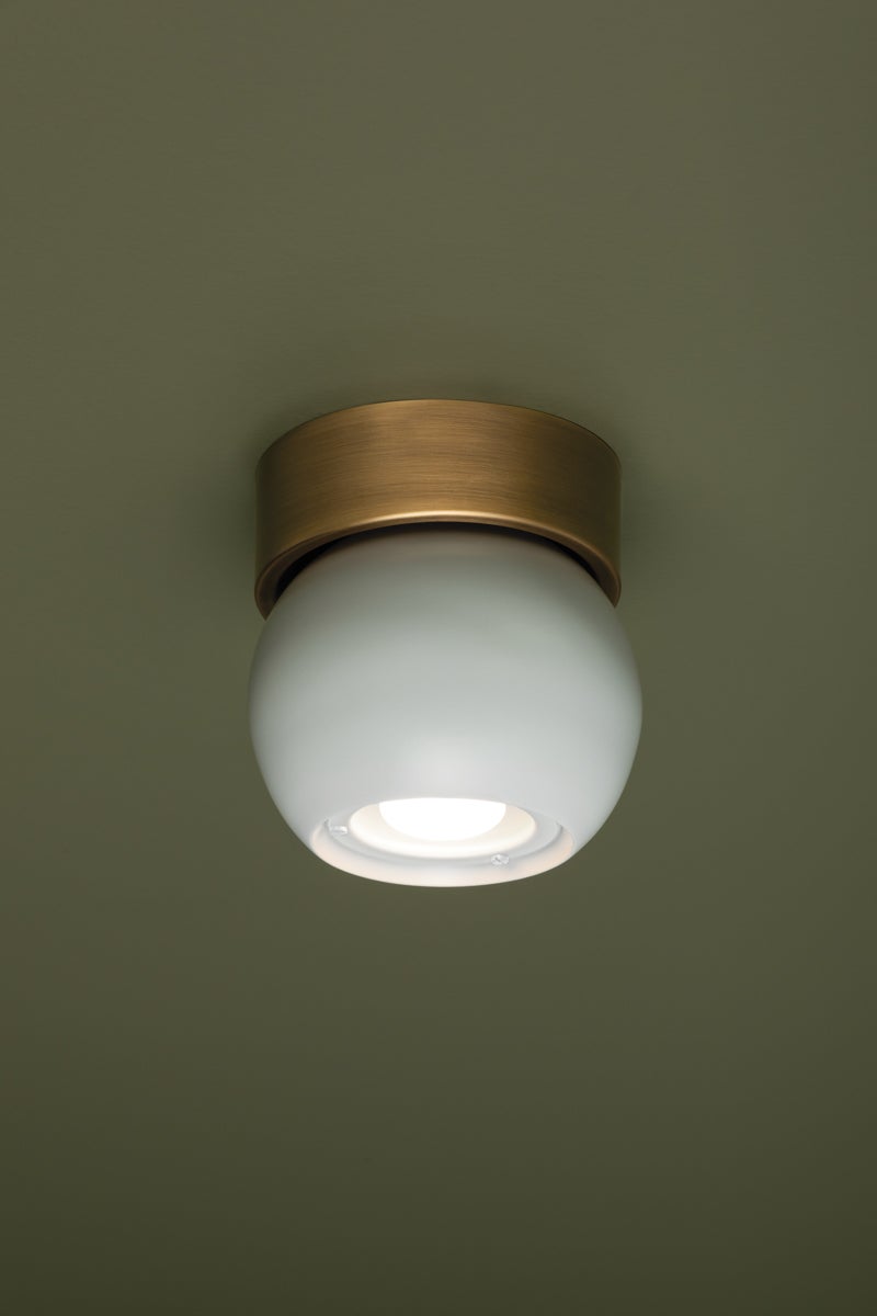 Odin 1-Light Adjustable Flush Mount Ceiling Light by Troy Lighting - Soft Black & Soft White Finishes