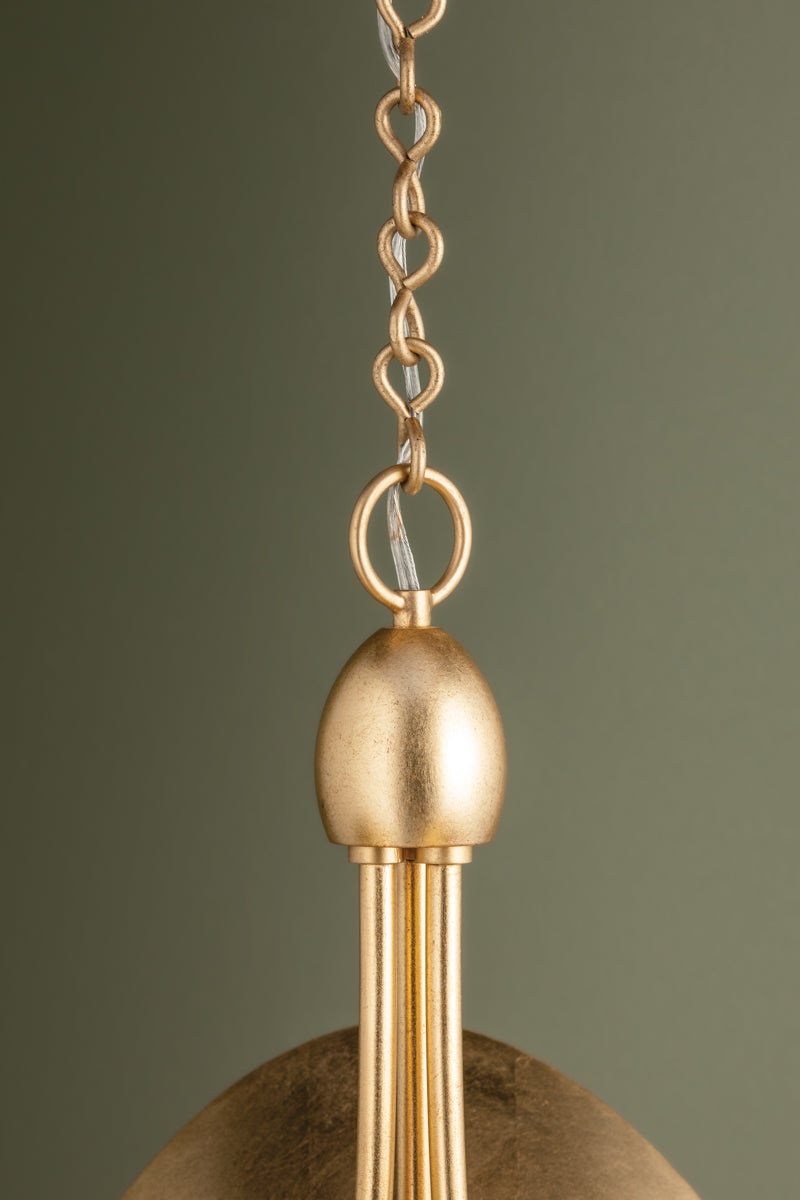 Olson 3-Light Chandelier by Troy Lighting in Vintage Gold Leaf with Dimmable Feature and Opal Glass Shade