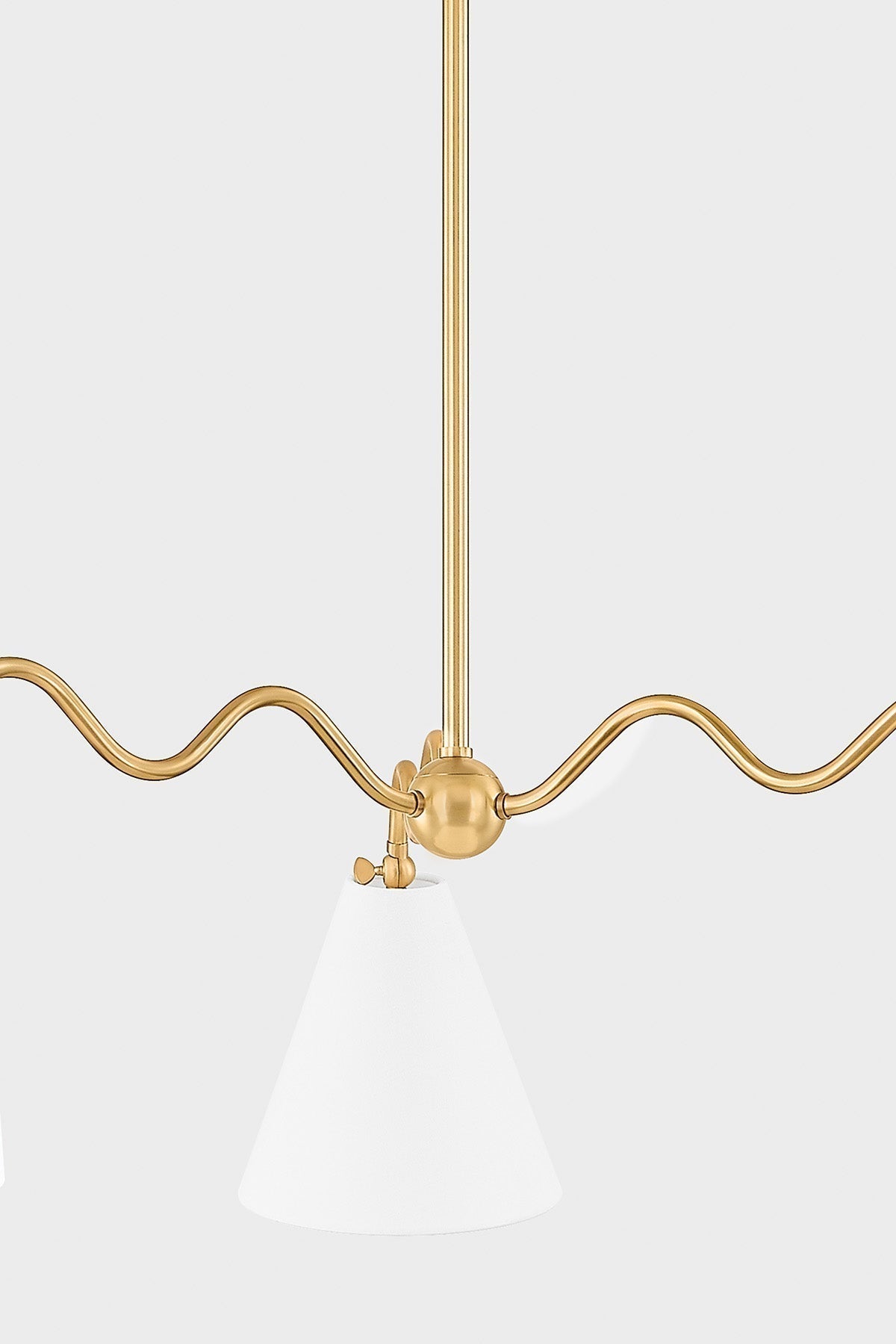 Mitzi Onda 3-Light Chandelier with Unique Curved Arms, Dimmable Lighting, Aged Brass Finish