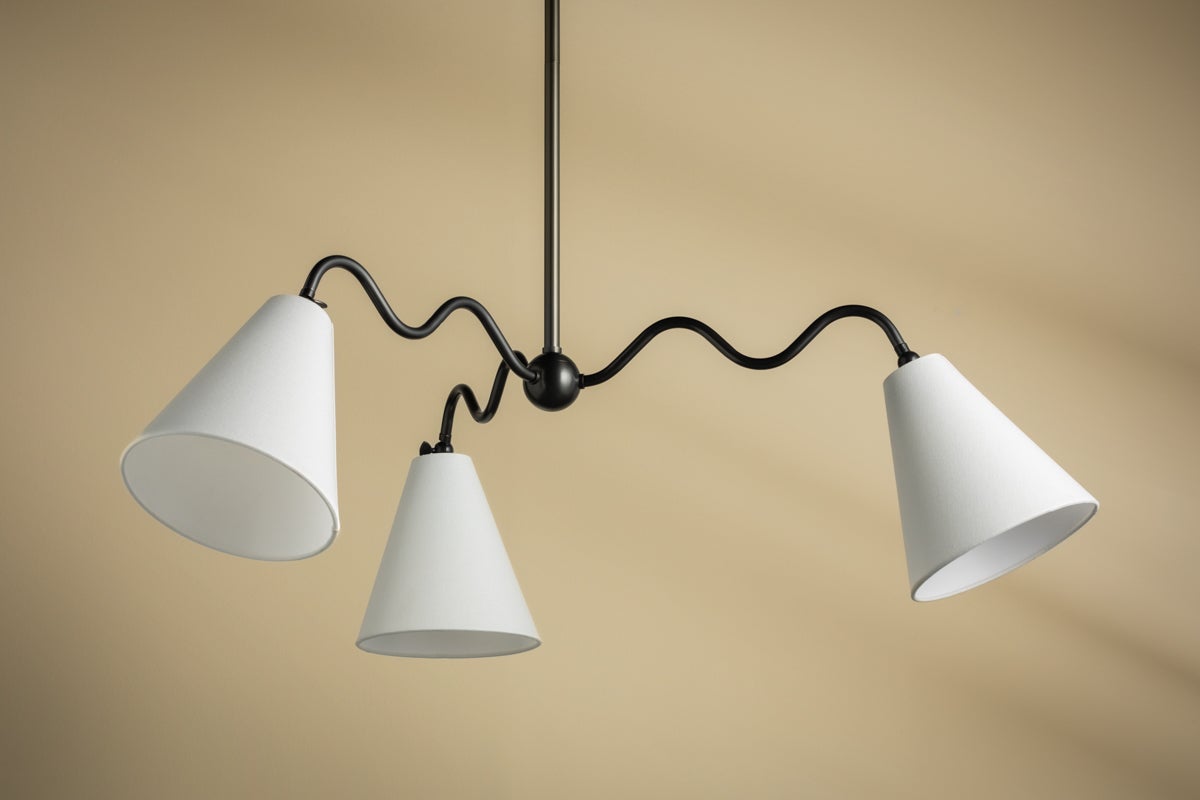 Mitzi Onda 3-Light Chandelier with Unique Curved Arms, Dimmable Lighting, Aged Brass Finish