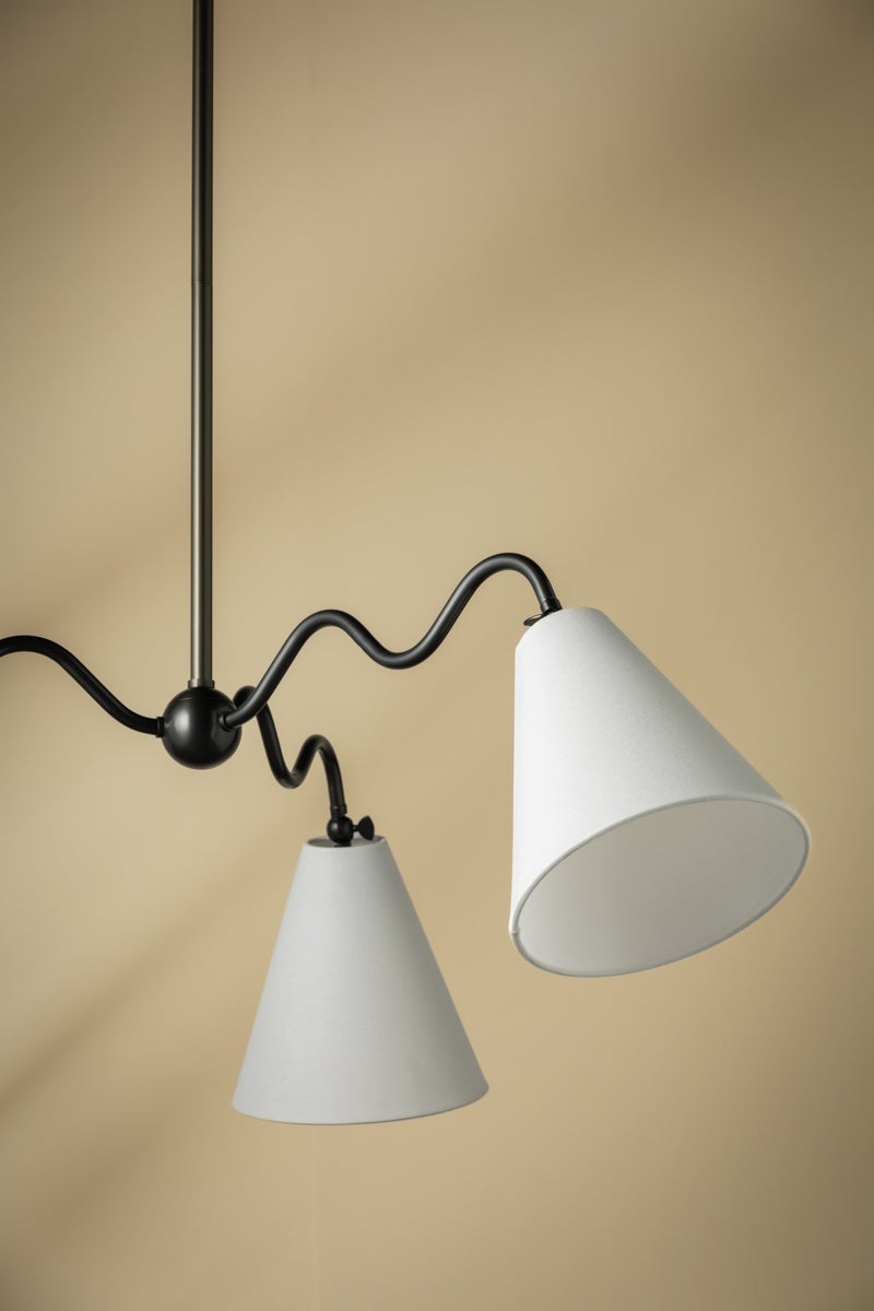 Mitzi Onda 3-Light Chandelier with Unique Curved Arms, Dimmable Lighting, Aged Brass Finish