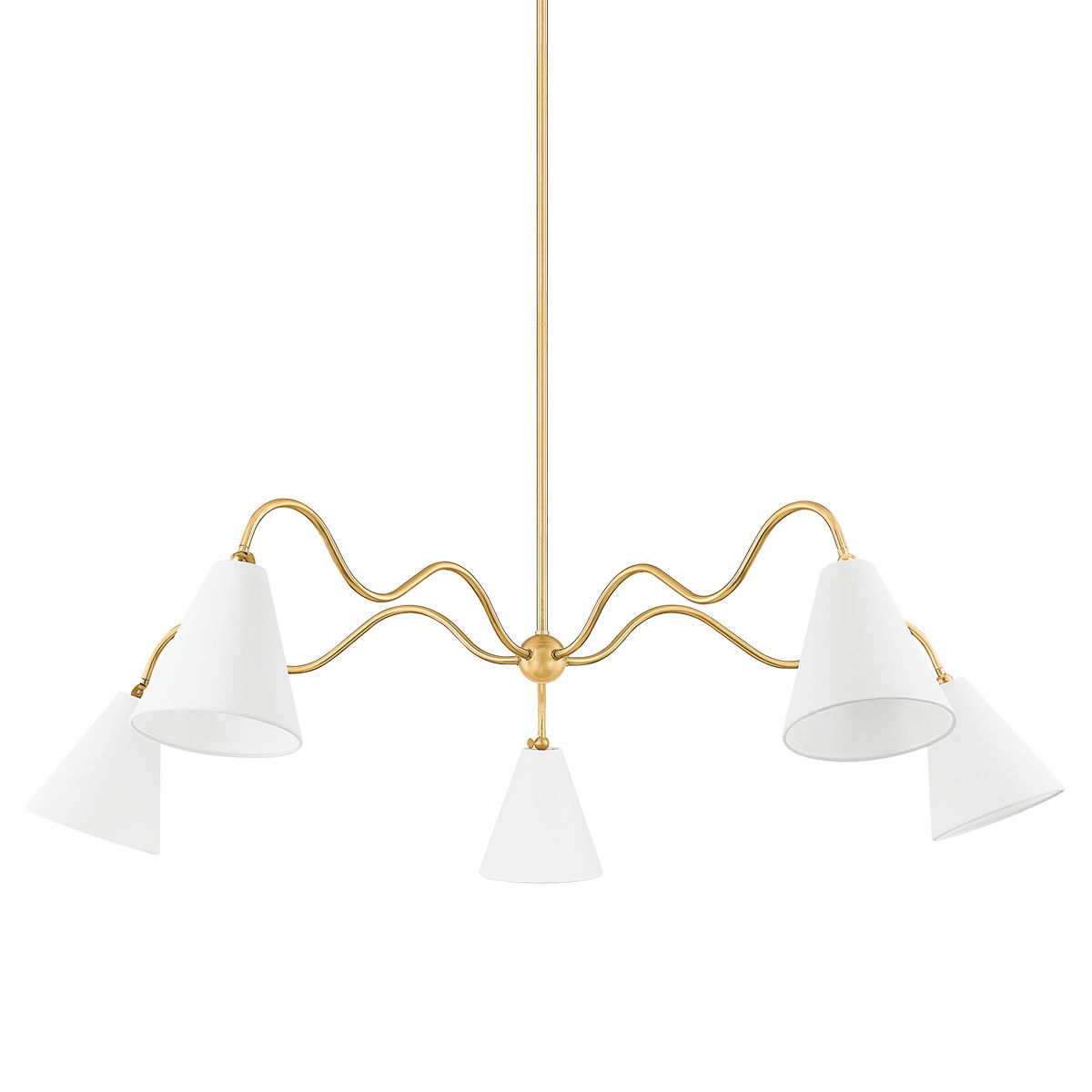 Onda 5-Light Chandelier by Mitzi - Unique Squiggly Design, Dimmable Feature, UL Damp Rated