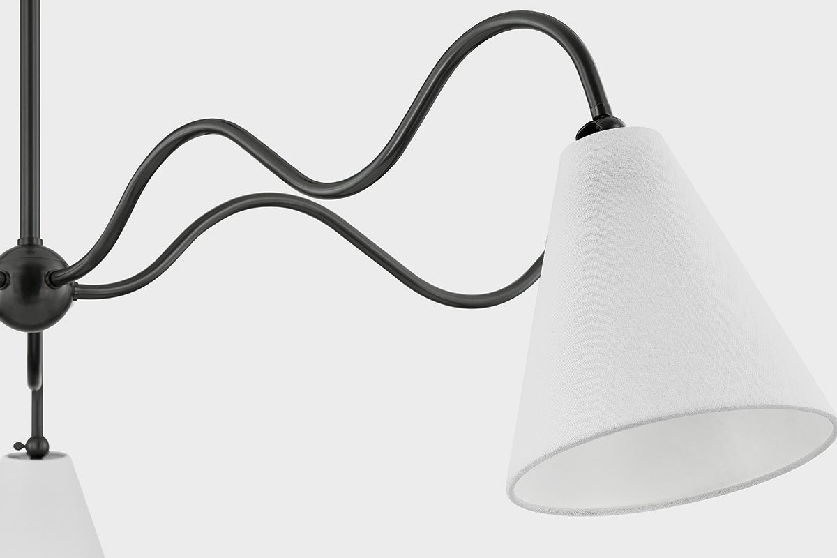 Onda 5-Light Chandelier by Mitzi - Unique Squiggly Design, Dimmable Feature, UL Damp Rated