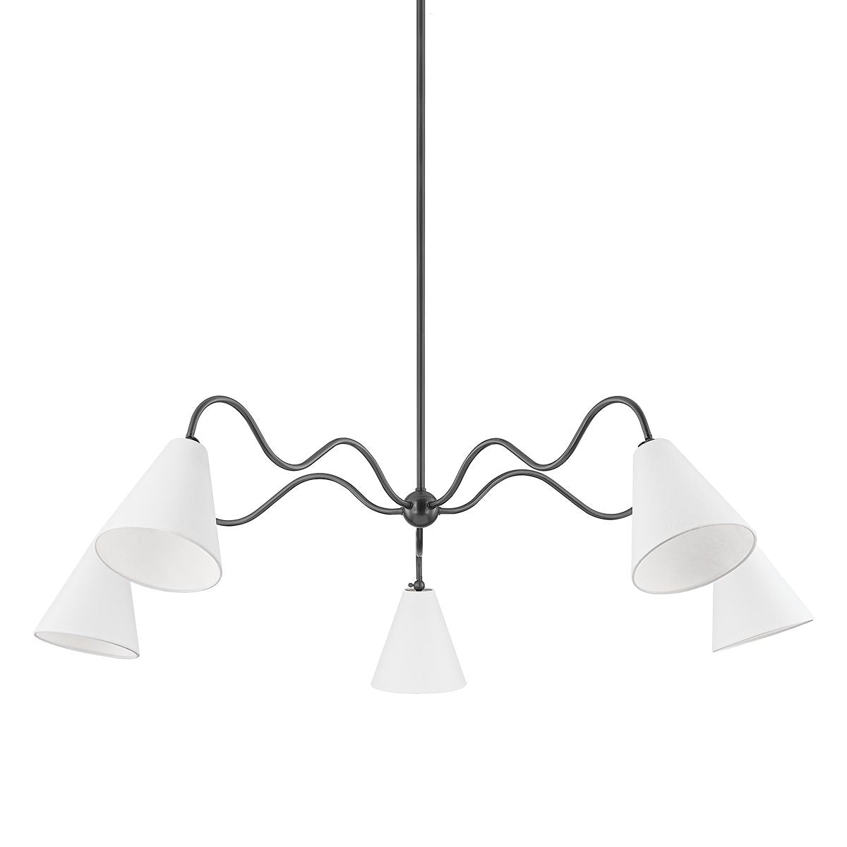 Onda 5-Light Chandelier by Mitzi - Unique Squiggly Design, Dimmable Feature, UL Damp Rated