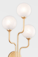 Onyx 3-Light Sconce by Corbett Lighting, Modern Design, Dimmable, UL Damp Rated, Vintage Gold Finish