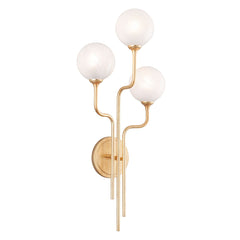 Onyx 3-Light Sconce by Corbett Lighting, Modern Design, Dimmable, UL Damp Rated, Vintage Gold Finish