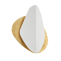 Oslo Sconce 16.75" Height by Corbett Lighting, White Plaster Shade, Vintage Gold Leaf Backplate, Dimmable