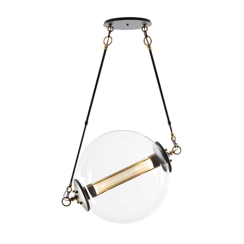 Otto Sphere Pendant Light 20" Height x 28.4" Diameter by Hubbardton Forge, Dimmable Blown Glass Design