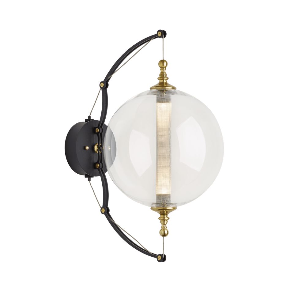 Otto Sphere Sconce by Hubbardton Forge – Modern Brass & Glass Wall Light with Dimmer Capability