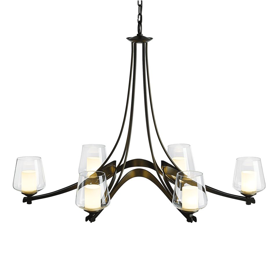 Oval Ribbon 6 Arm Chandelier by Hubbardton Forge 104116