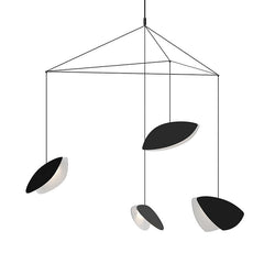 Papillons 4-Light LED Chandelier By SONNEMAN, 10,500 Lumens, Dimmable, Brass And Satin Black Finish