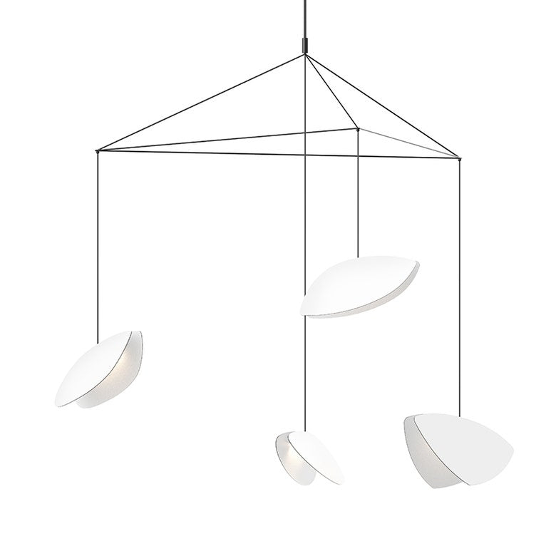 Papillons 4-Light LED Chandelier By SONNEMAN, 10,500 Lumens, Dimmable, Brass And Satin Black Finish