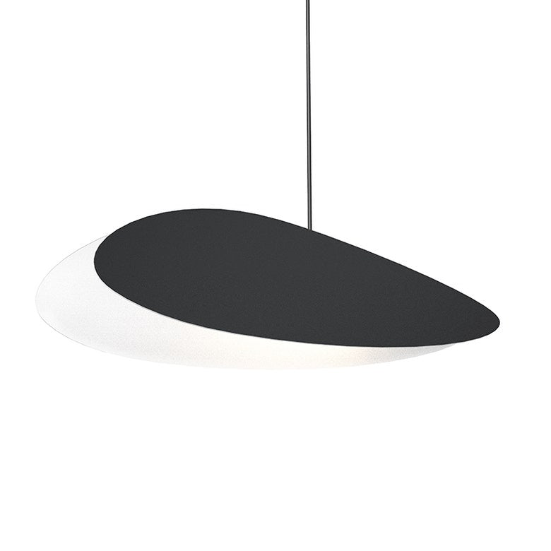 Sonneman Papillons Long Oval LED Pendant Light, Dimmable, Energy Efficient, Satin Black Finish