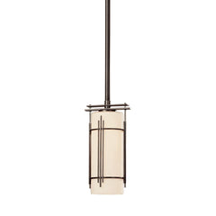 Paralline Mini Pendant Light by Hubbardton Forge, Dimmable, Opal Glass, Modern Design, UL Damp Rated