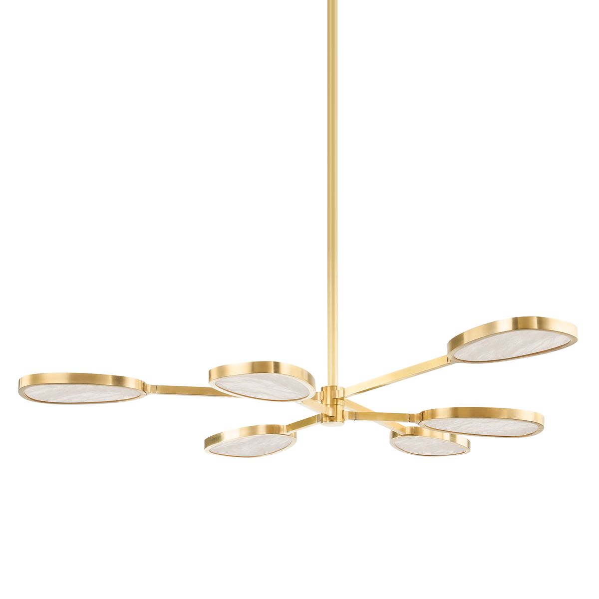 Patras 56.75" Large Chandelier by Corbett Lighting, Alabaster Shade, Adjustable Height, LED 3225 Lumens