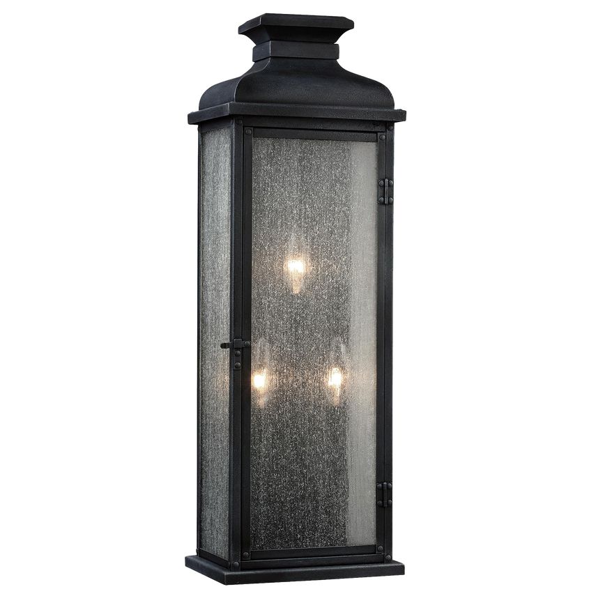 Pediment Large Outdoor Wall Lantern by Visual Comfort - Classic London Design, Durable Build, cETL Wet Rated