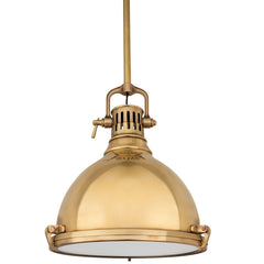 Pelham Large Pendant Light by Hudson Valley Lighting, 16.75" H, Adjustable Height, Dimmable, Aged Brass or Polished Nickel Finish