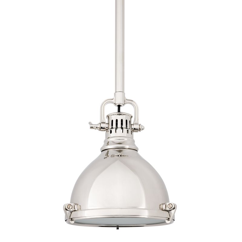 Hudson Valley Lighting Pelham Mini Pendant Light, Adjustable 16-64 In Height, Aged Brass & Polished Nickel