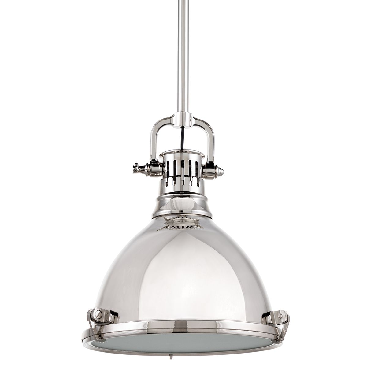 Pelham Pendant Light 12" by Hudson Valley Lighting - White Glass Shade, Dimmable, 2 Finishes