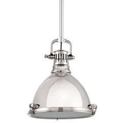 Pelham Pendant Light 12" by Hudson Valley Lighting - White Glass Shade, Dimmable, 2 Finishes