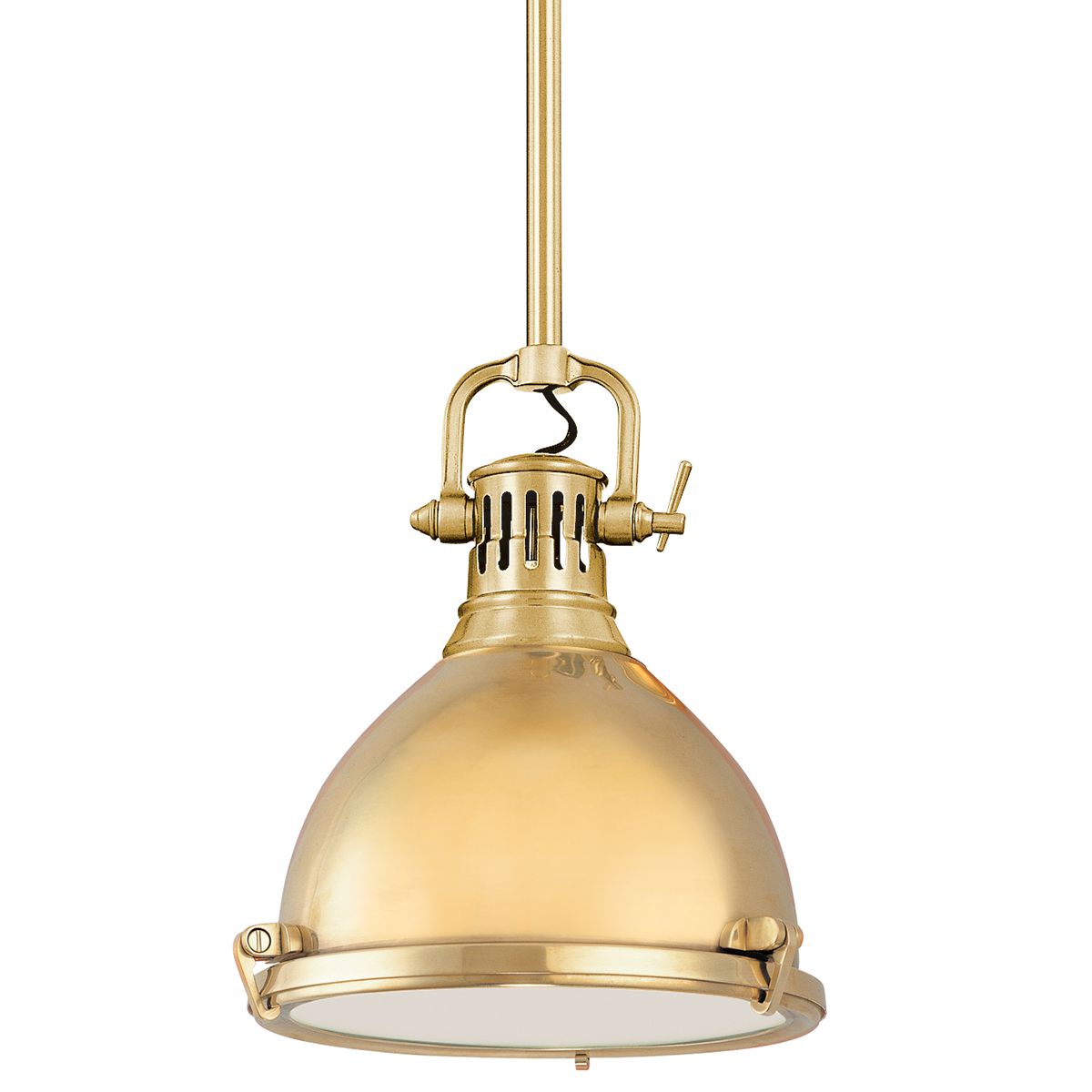 Pelham Pendant Light 12" by Hudson Valley Lighting - White Glass Shade, Dimmable, 2 Finishes