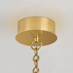 Pietra Large Pendant Light by Corbett Lighting, 21.75" H, Vintage Brass, Alabaster & Glass Shade, Dimmable