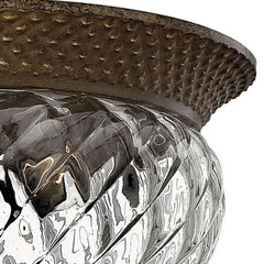 Hinkley Lighting Plantation 4102 Small Flush Mount, Pineapple Glass Shade, Damp Rated, 120V