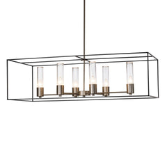 Portico Pendant Light by Hubbardton Forge, 6 Bulbs, Dimmable, Modern Twist on Classic Design, 12" Height