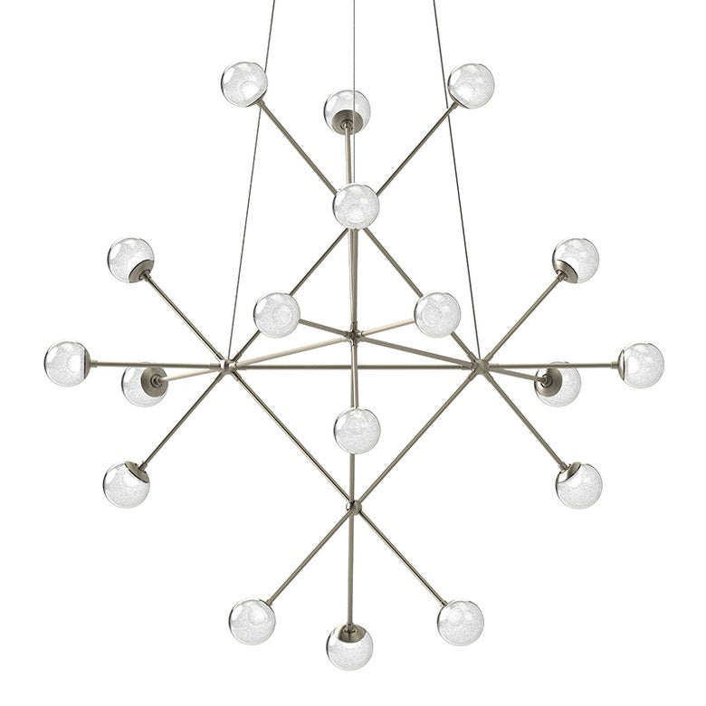 Proton Beta Chandelier by SONNEMAN, Dimmable LED, 3960 Lumens, 3000K, Smoke & White Glass