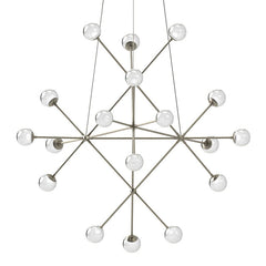 Proton Beta Chandelier by SONNEMAN, Dimmable LED, 3960 Lumens, 3000K, Smoke & White Glass