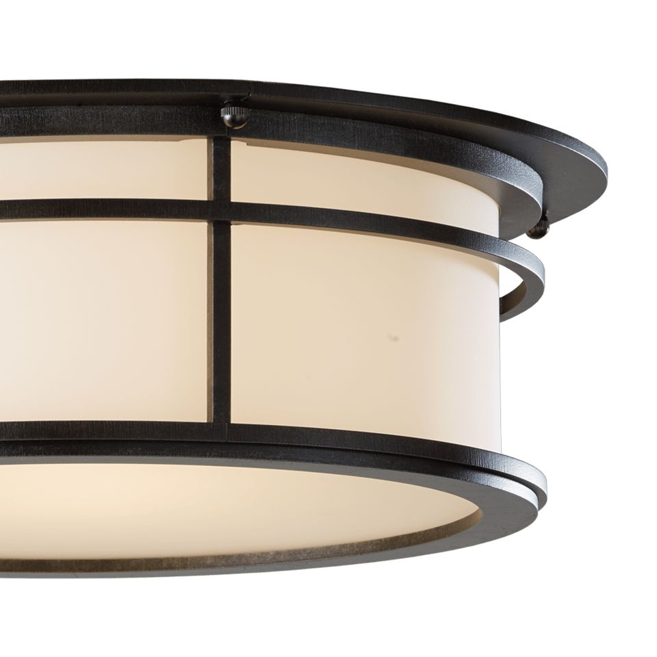 Hubbardton Forge Province 2-Light Outdoor Flush Mount with Opal Glass Shade, Dimmable, Various Finishes