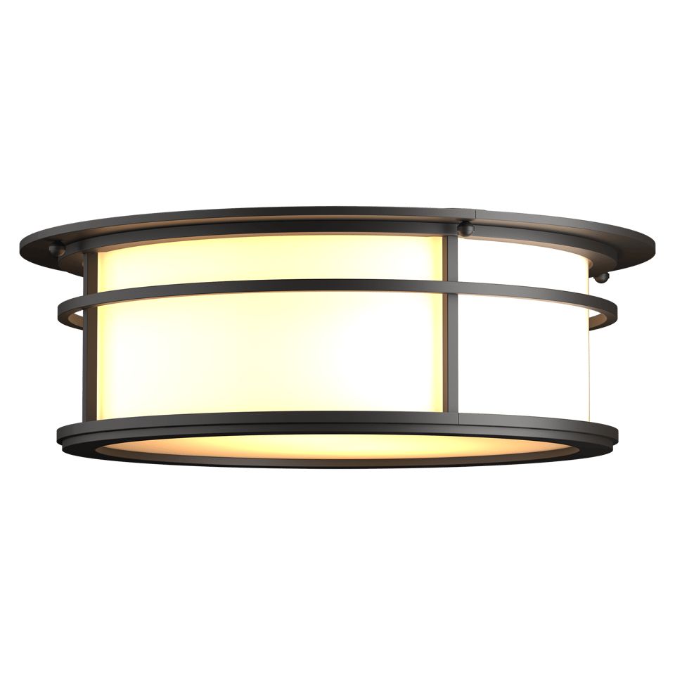 Hubbardton Forge Province 2-Light Outdoor Flush Mount with Opal Glass Shade, Dimmable, Various Finishes