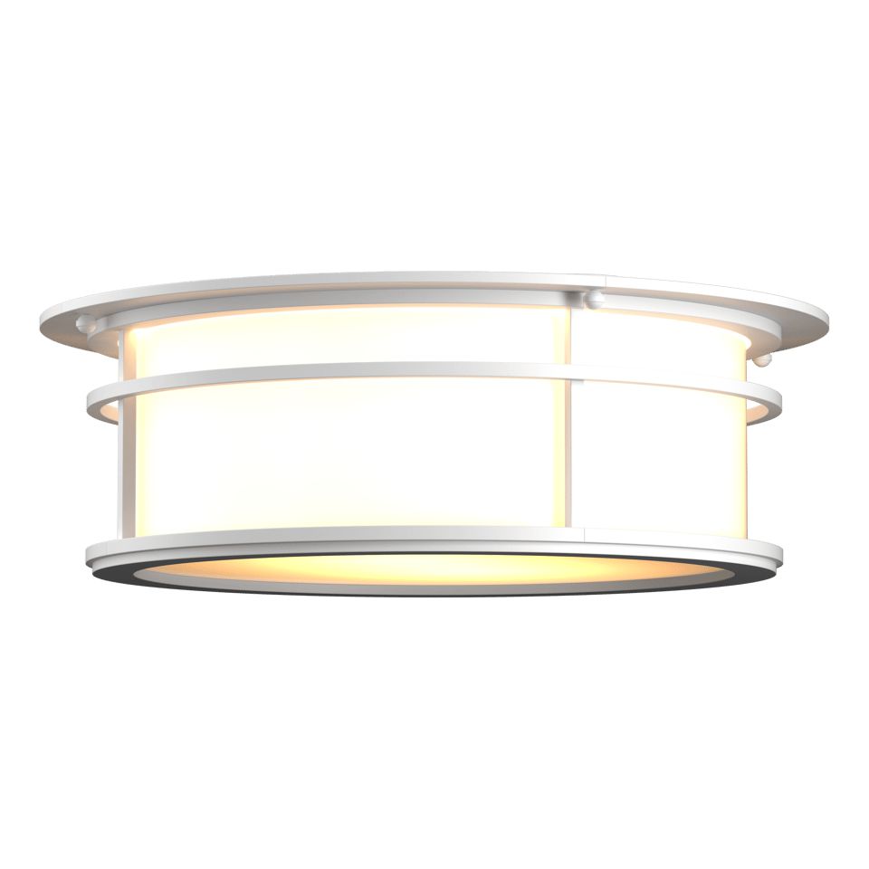 Hubbardton Forge Province 2-Light Outdoor Flush Mount with Opal Glass Shade, Dimmable, Various Finishes