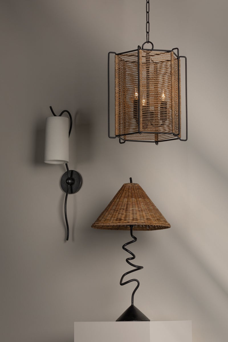 Ramon Lantern by Troy Lighting F9813-TBK, Textured Black Finish, Dimmable, UL Damp Rated, Adjustable Height