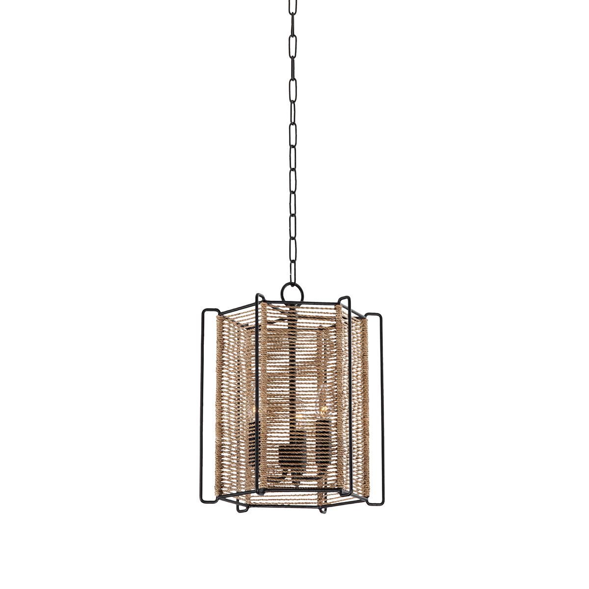 Ramon Lantern by Troy Lighting F9813-TBK, Textured Black Finish, Dimmable, UL Damp Rated, Adjustable Height