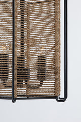 Ramon Medium Lantern by Troy Lighting - Modern Industrial Design, Textured Black Frame, Jute Interior, UL Damp Rated