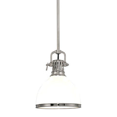 Randolph Large Pendant Light by Hudson Valley Lighting, Adjustable 21-75.5", Opal Glass Shade, 150W E26 Bulb