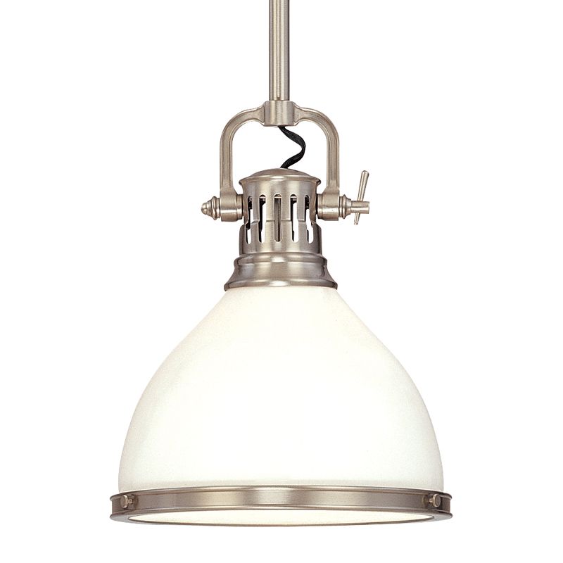 Randolph Large Pendant Light by Hudson Valley Lighting, Adjustable 21-75.5", Opal Glass Shade, 150W E26 Bulb